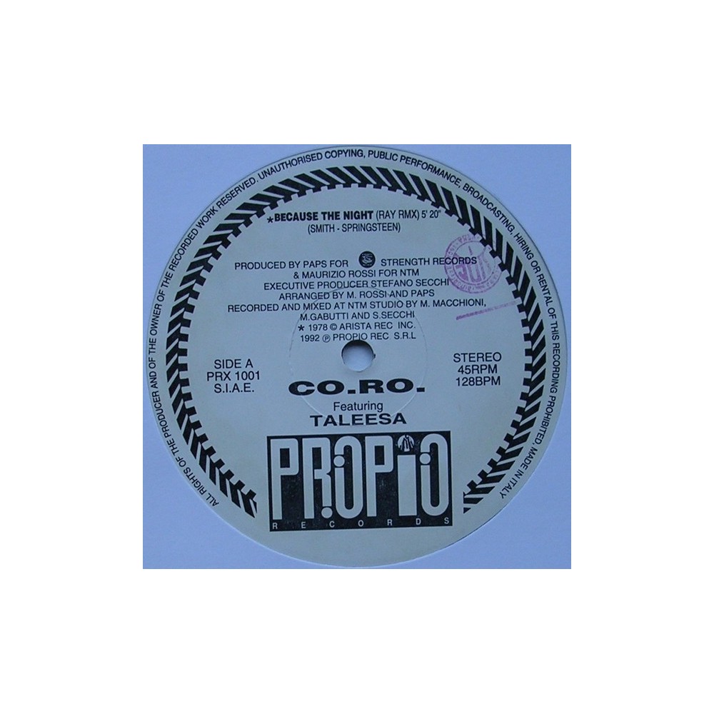 CORO - Because The Night (Remix)(2 MANO,COPIA IMPORT)