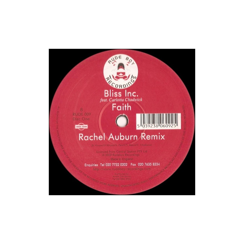 Bliss Inc. Feat. Carlotta Chadwick – Faith (2 MANO,TEMAZO ROCKOLA.COPIA IMPORT¡¡¡)