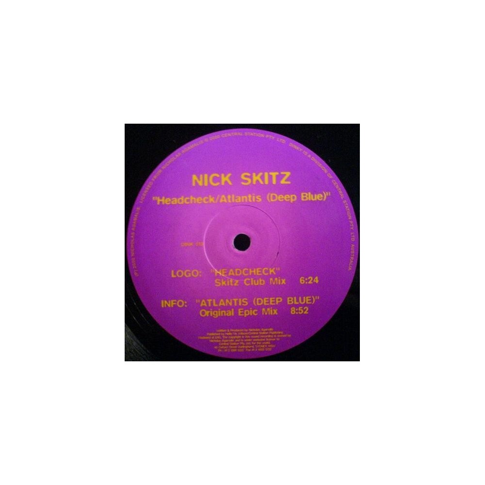 Nick Skitz – Headcheck / Atlantis Deep Blue (PELOTAZO BUMPIN SELLO DINKY¡¡)
