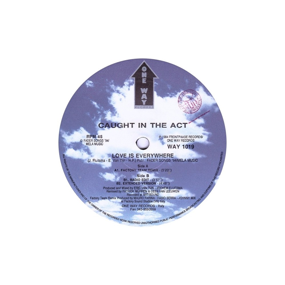 Caught In The Act  – Love Is Everywhere (2 MANO,SELLO ONE WAY RECORDS¡¡)