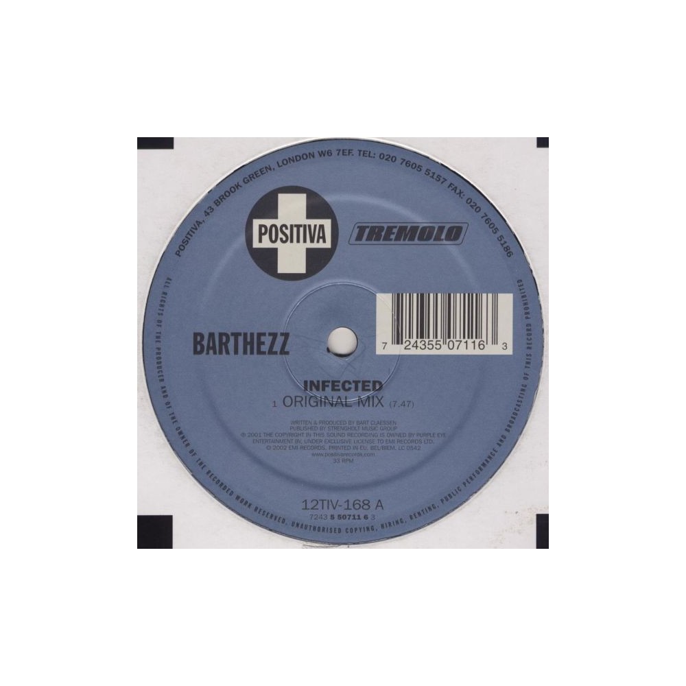 Barthezz – Infected (COPIA IMPORT SELLO POSITIVA¡¡)