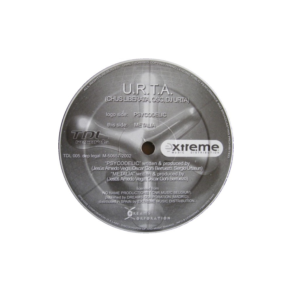U.R.T.A - Psycodelic / Metalia(Disco original¡¡  Nuevo¡)