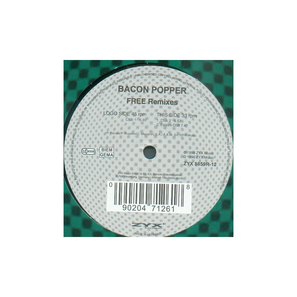 Bacon Popper – Free (2 MANO,CLASICO REMEMBER BOY RECORDS¡¡)