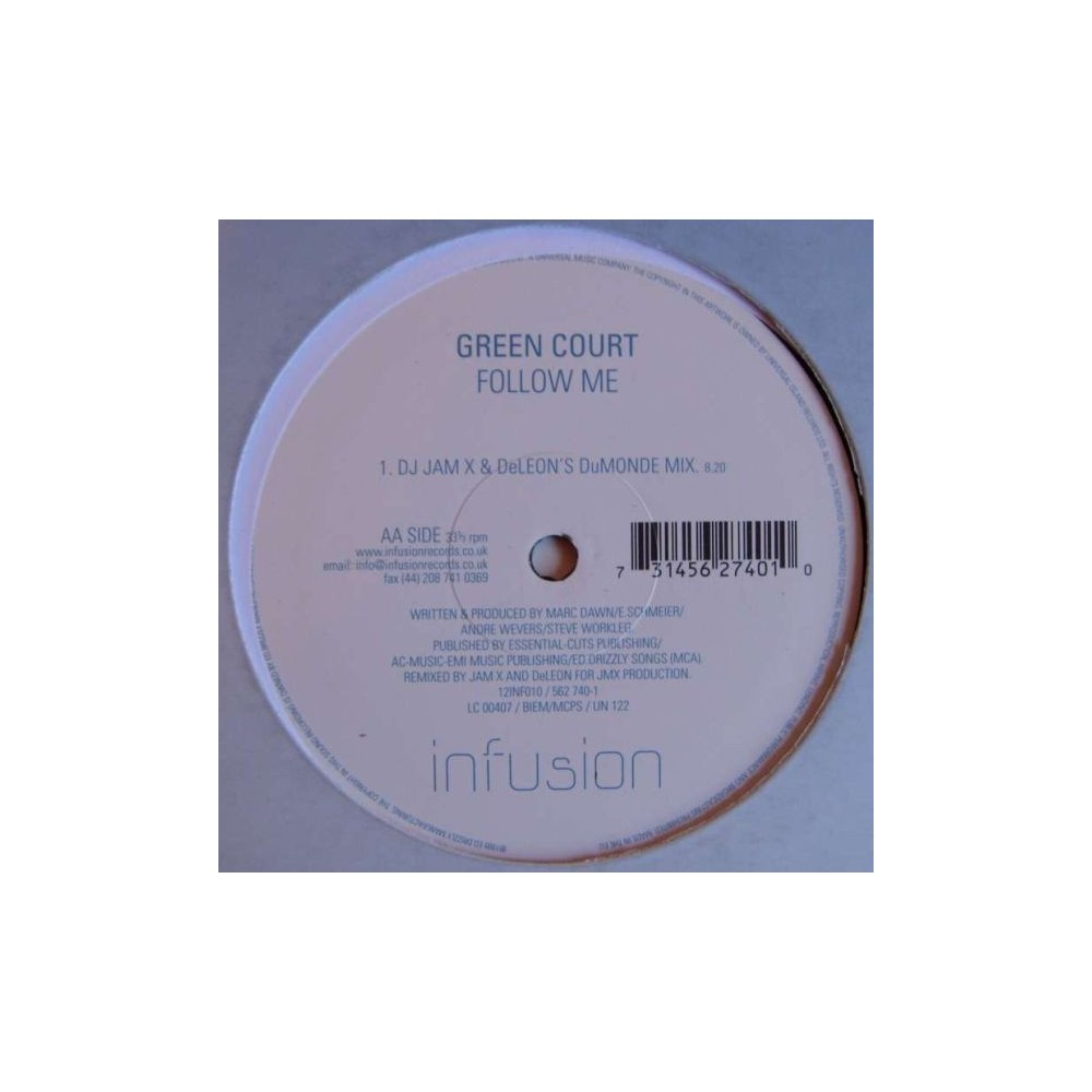 Green Court – Follow Me (2 MANO,EDICIÓN HOLANDESA¡¡ MELODIA DEL 99¡¡)