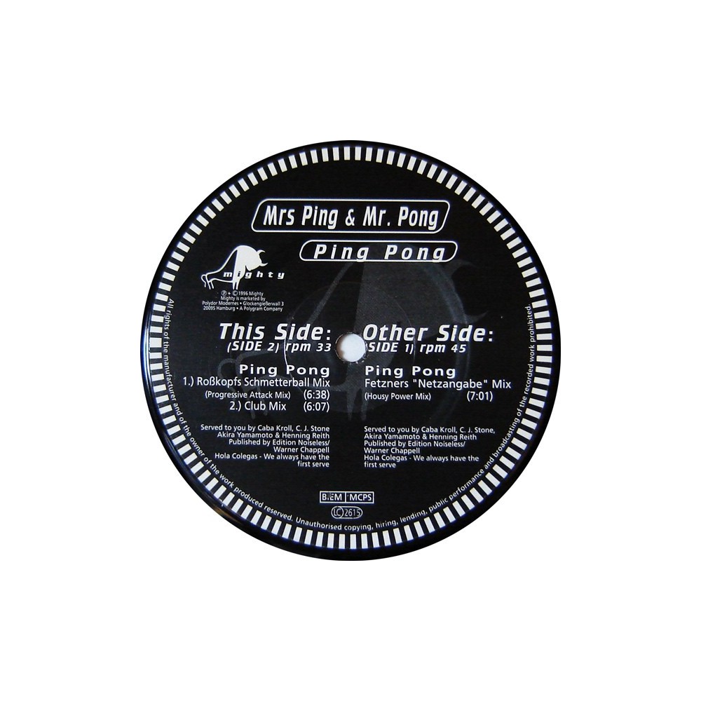 Mrs. Ping & Mr. Pong – Ping Pong (2 MANO,MELODIA + BASE DEL 96¡)