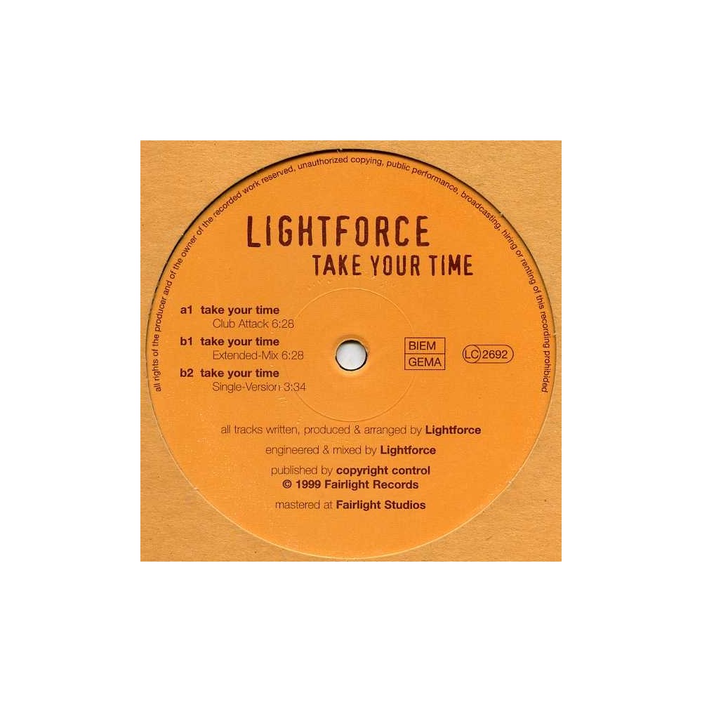 Lightforce – Take Your Time (NUEVO,MELODIA MUY CONOCIDA  DEL 99¡¡)