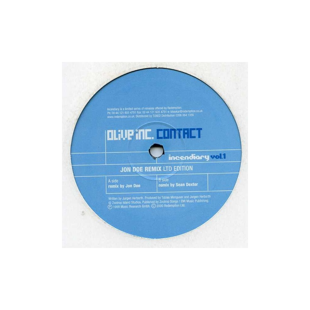 Olive Inc – Contact (2  MANO,,COMO NUEVO.HARDHOUSE + MELODIA)