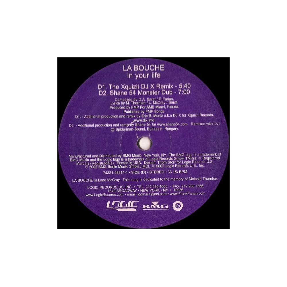 La Bouche - In Your Life (MELODIA SHANE 54¡)