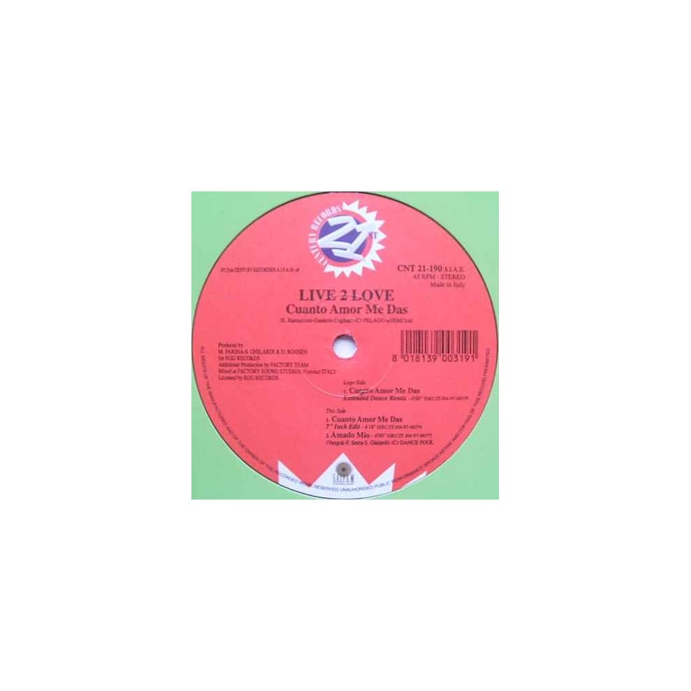 Live 2 Love - Cuanto Amor Me Das Live 2 Love – Cuanto Amor Me Das 