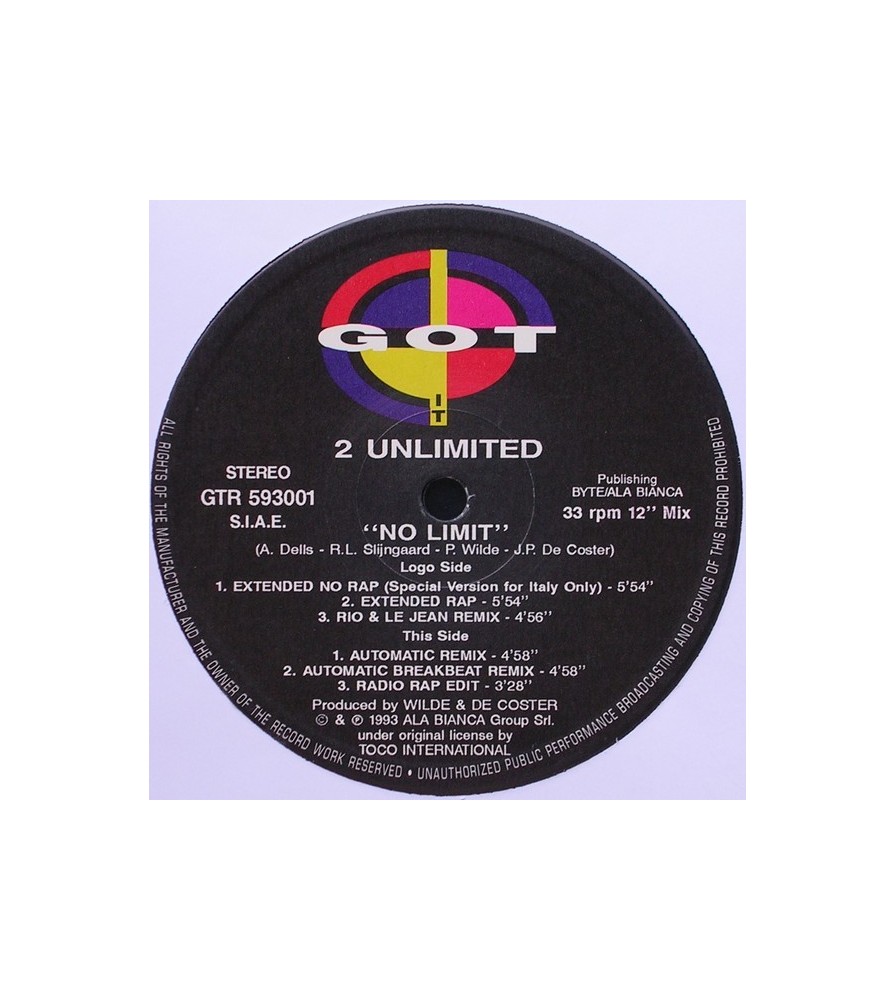 2 Unlimited ‎– No Limit 