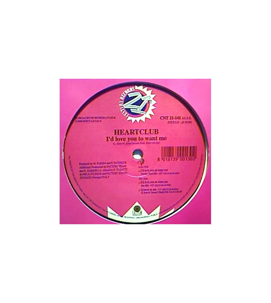 Heartclub ‎– I'd Love You To Want Me (IMPORT)