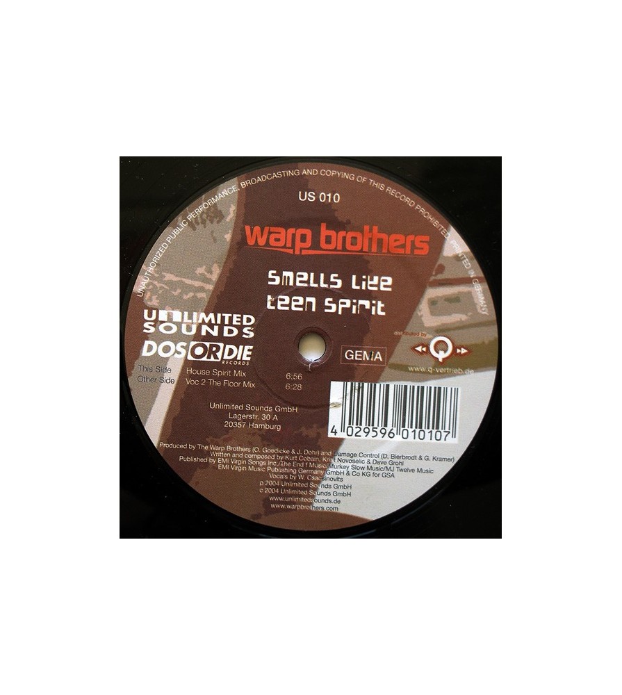 Warp Brothers ‎– Smells Like Teen Spirit (TECHNO REMIX)