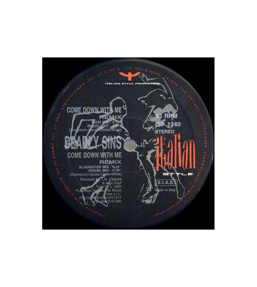 Deadly Sins ‎– Come Down With Me (Remixes) 