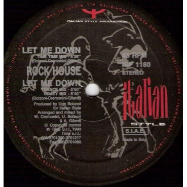 Rock House ‎– Let Me Down 