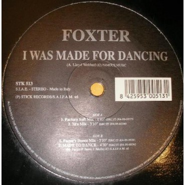 Foxter ‎– I Was Made For Dancing