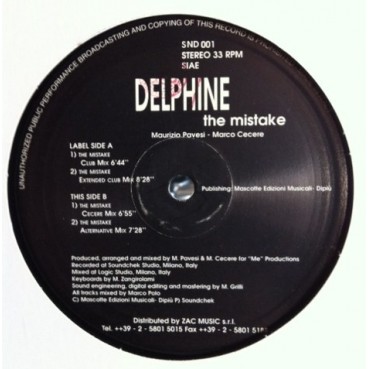 Delphine  ‎– The Mistake (VERSIÓN DEL FAMOSO THE DREAM)