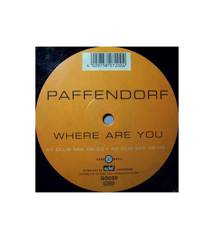Paffendorf ‎– Where Are You (MELODIA DEL 99)