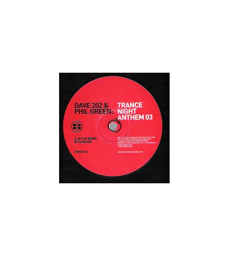 Dave 202 & Phil Green ‎– Trance Night Anthem 2003