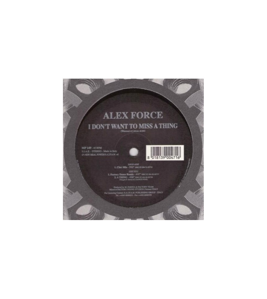 Alex Force  - I Don't Want To Miss A Thing