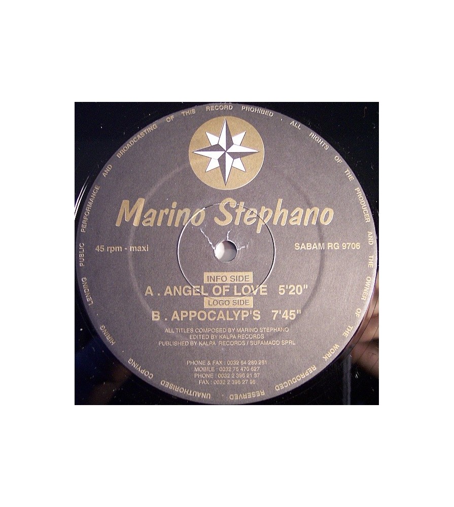 Marino Stephano ‎– Angel Of Love / Appocalyp's (MELODIÓN DEL 97¡)