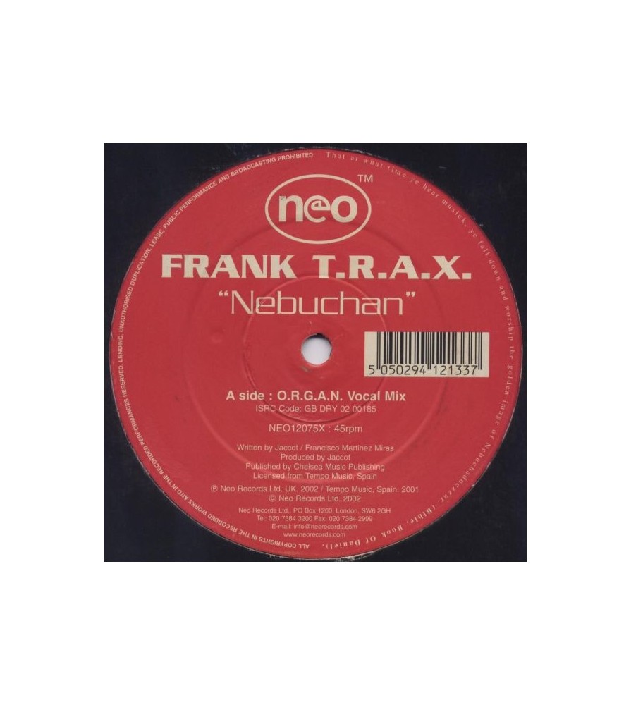 Frank TRAX ‎– Nebuchan 