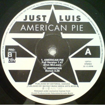 Just Luis ‎– American Pie (Original + UK Remixes) 