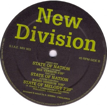 New Division ‎– State Of Nation 