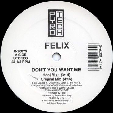 Felix ‎– Don't You Want Me (EDICIÓN AMERICANA)