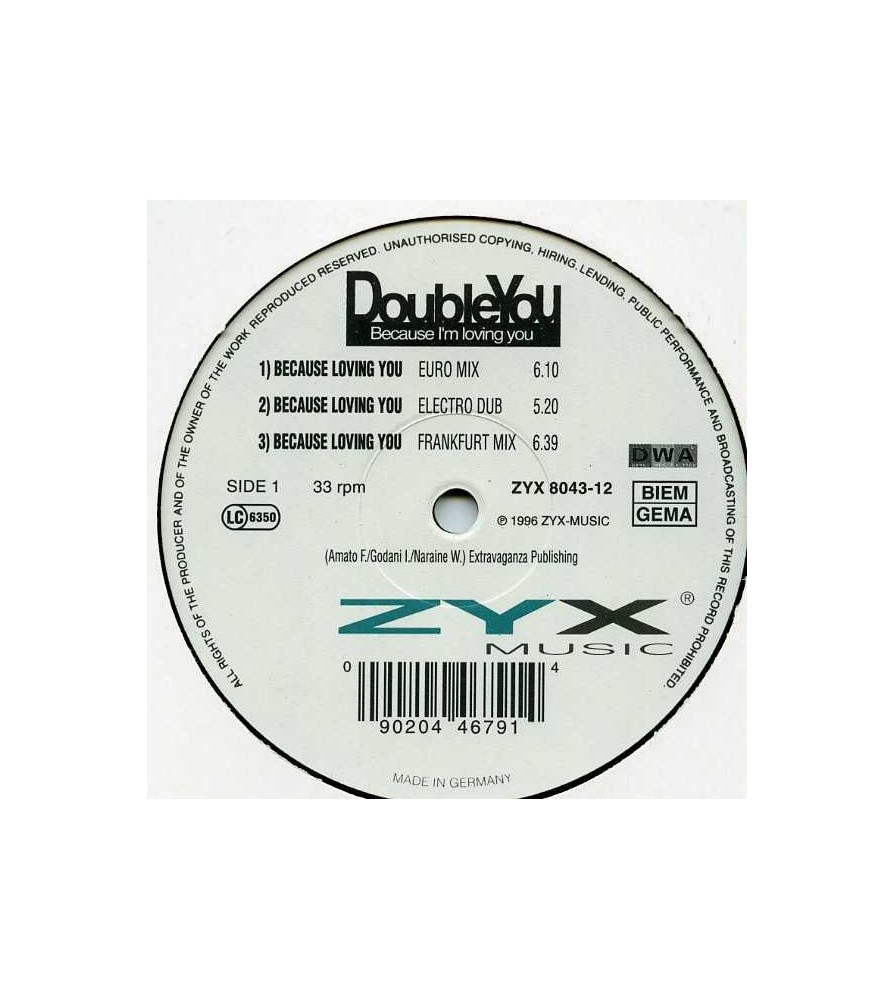 Double You ‎– Because I'm Loving You (EDICIÓN ALEMANA)
