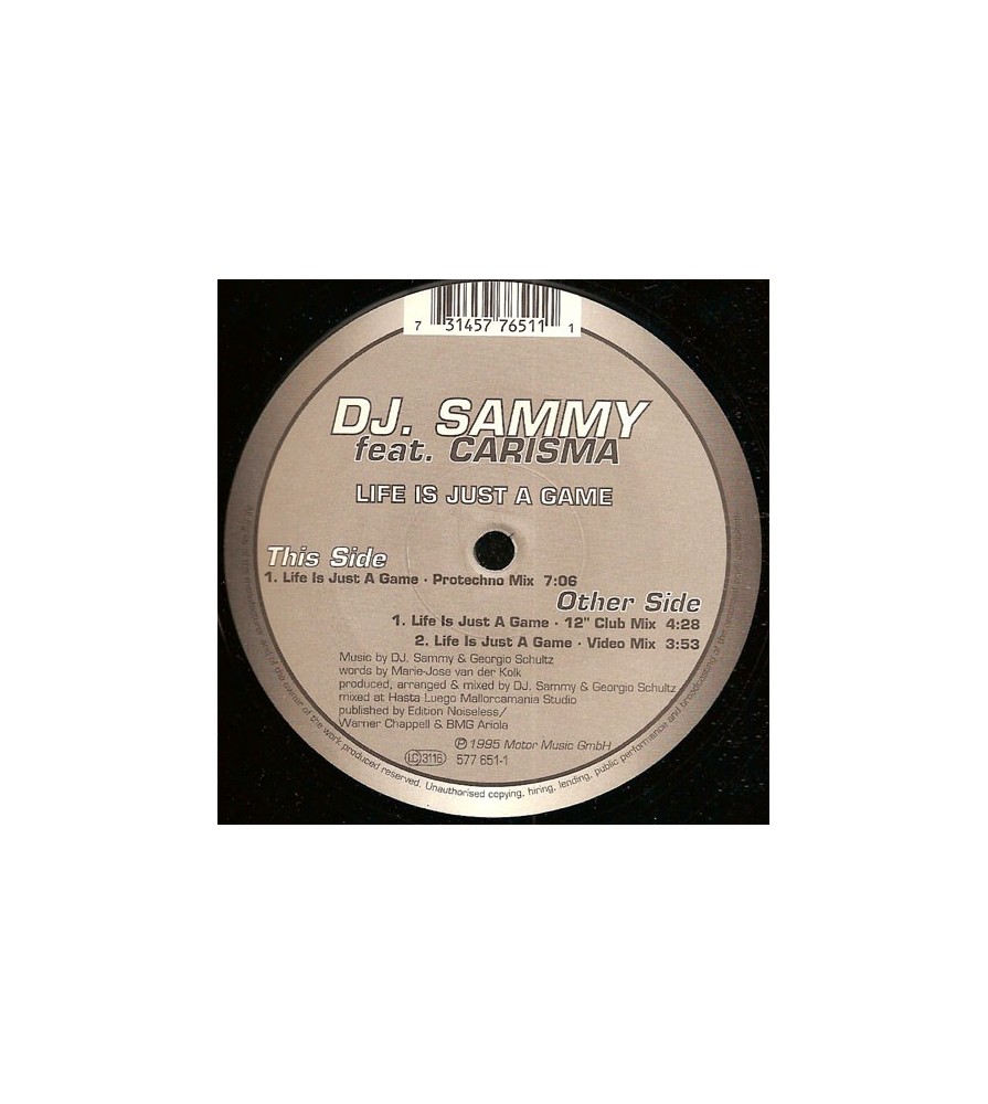 DJ Sammy Feat. Carisma ‎– Life Is Just A Game