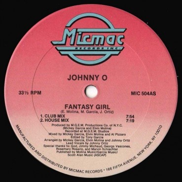 Johnny O ‎– Fantasy Girl (EDICIÓN AMERICANA)