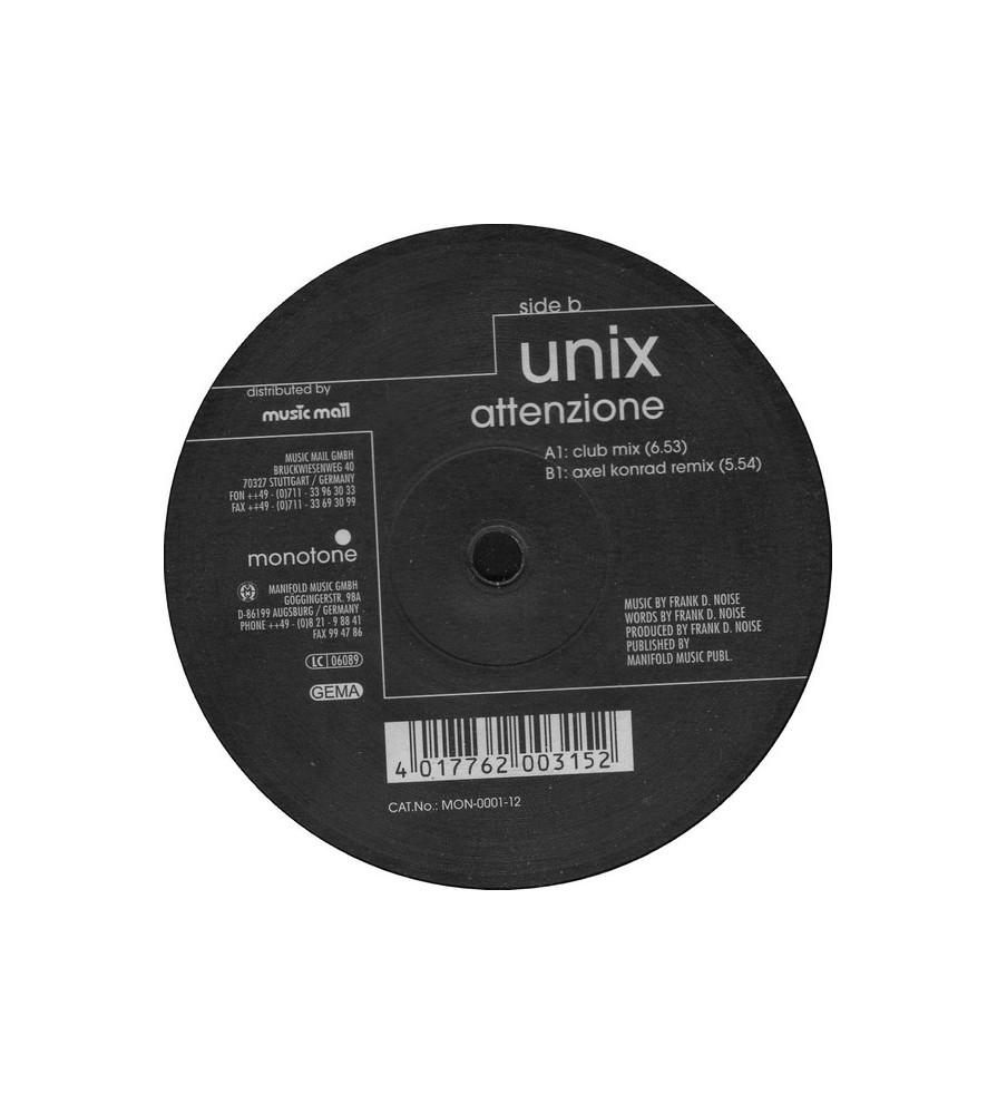Unix - Attenzione(DISCAZO REMEMBER¡¡ COPIA IMPORT NUEVA¡¡)