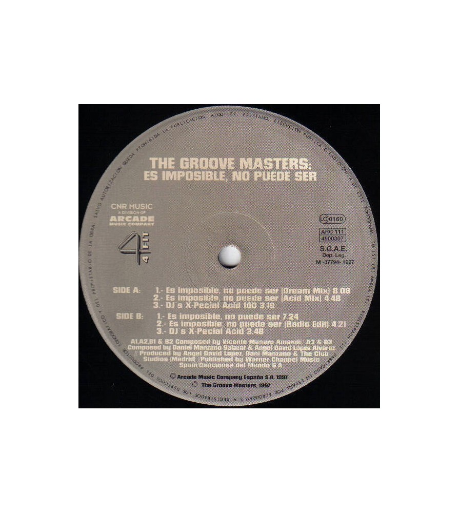 The Groove Masters ‎– Es Imposible, No Puede Ser 