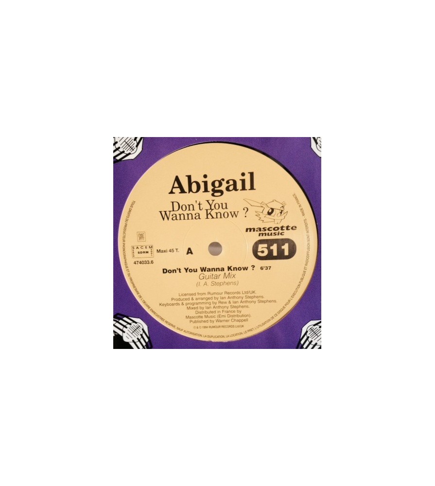 Abigail - Don't You Wanna Know(2 MANO,COMO NUEVO¡¡ COPIA IMPORT FRANCESA)