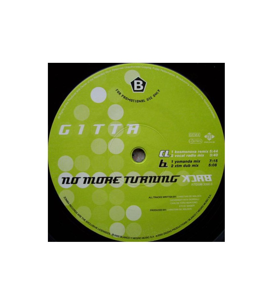 Gitta ‎– No More Turning Back (JIVE RECORDS)