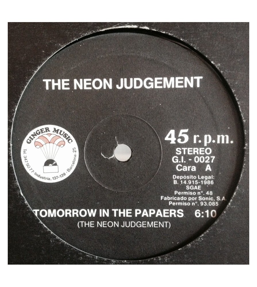 The Neon Judgement ‎– Tomorrow In The Papers