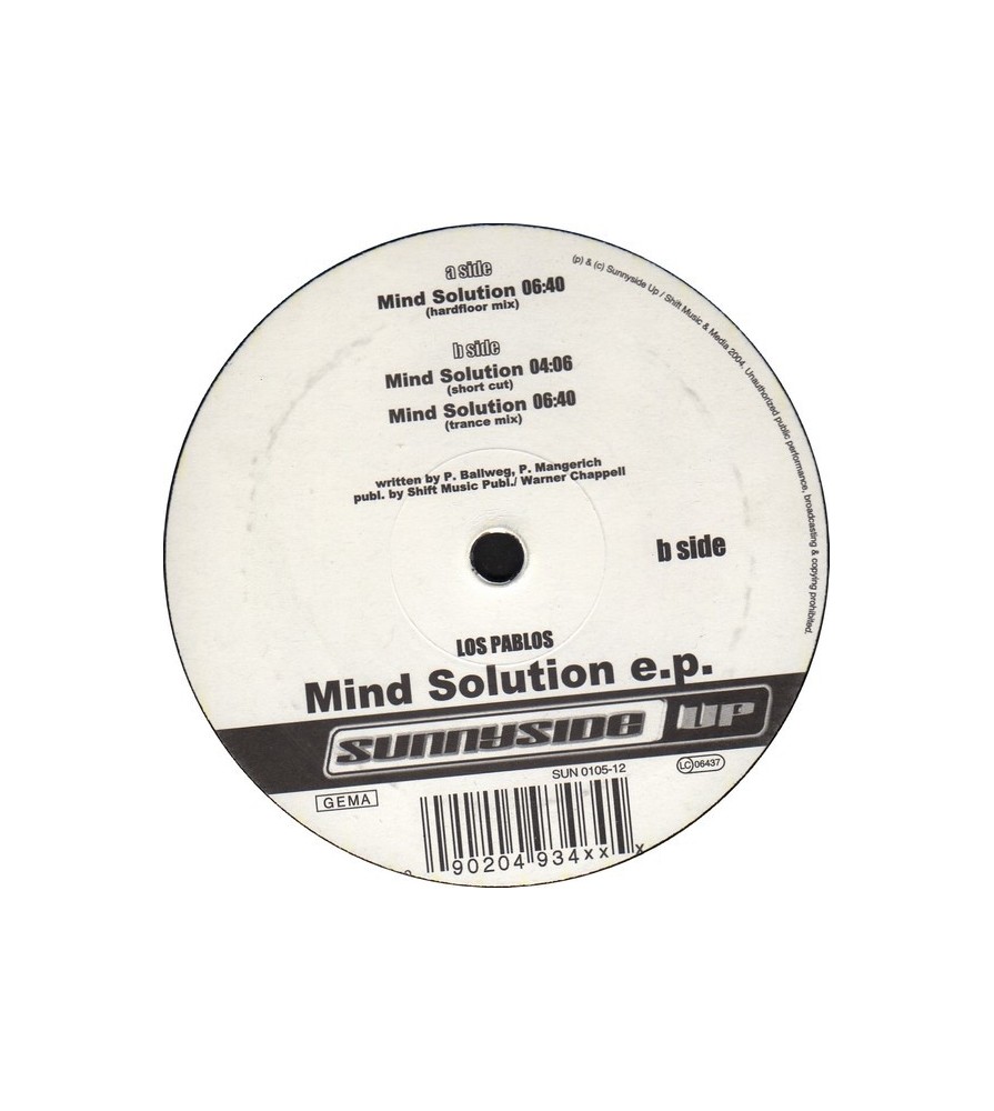 Los Pablos – Mind Solution EP(TEMAZO MAKINA DEL 95¡¡ COPIAS NUEVAS)