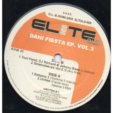 Sistema 3 / Dani Fiesta - EP Vol. 3(MELODIAS REMEMBER BUENISIMAS¡¡)