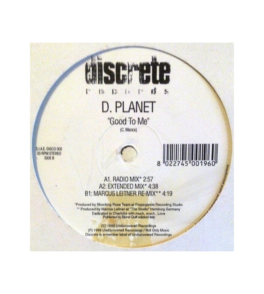 D. Planet ‎– Good To Me 