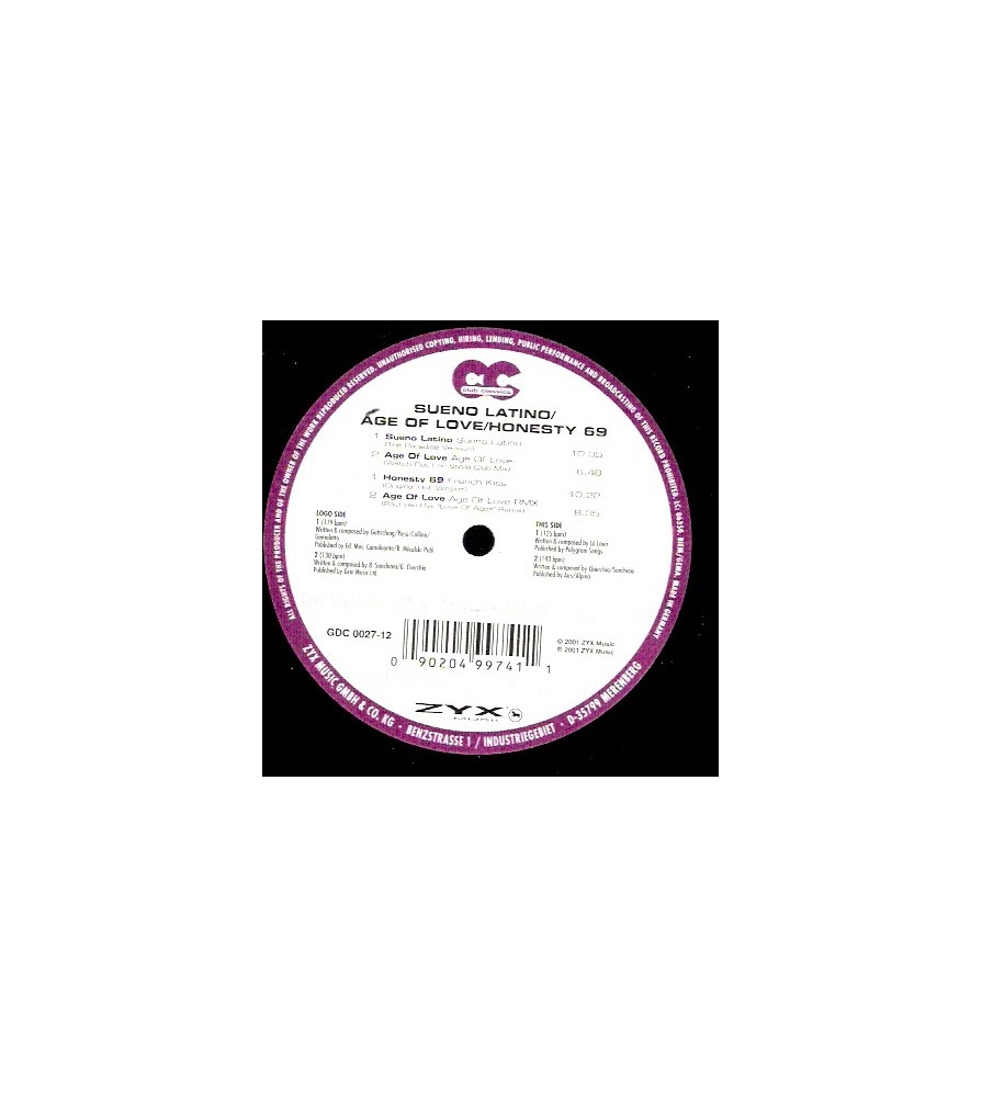 Sueño Latino/Age of love/Honesty - Club Classics 27