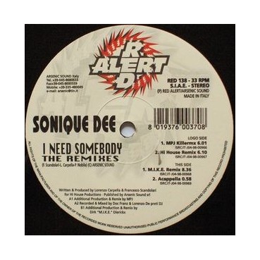 Sonique Dee ‎– I Need Somebody (The Remixes) 