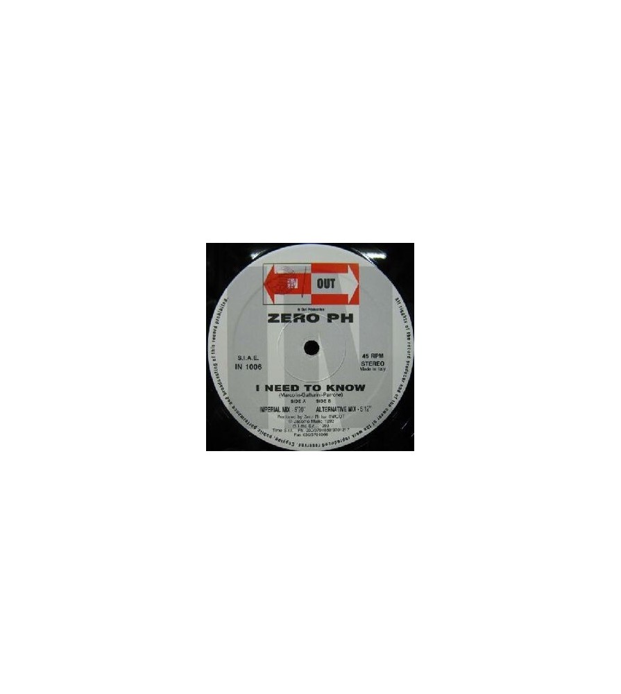 Zero PH ‎– I Need To Know