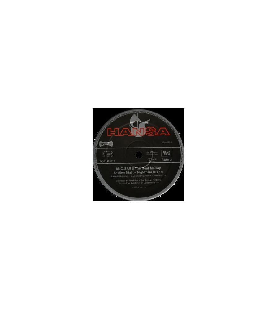 M.C. Sar & The Real McCoy ‎– Another Night (Remix) 