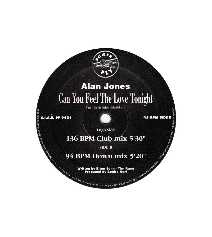 Alan Jones ‎– Can You Feel The Love Tonight 