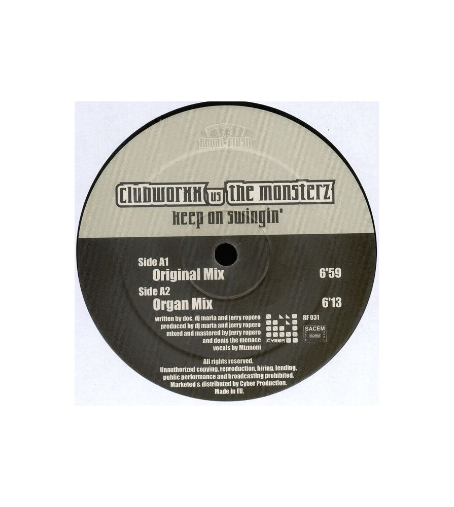 Clubworxx vs. The Monsterz ‎– Keep On Swingin