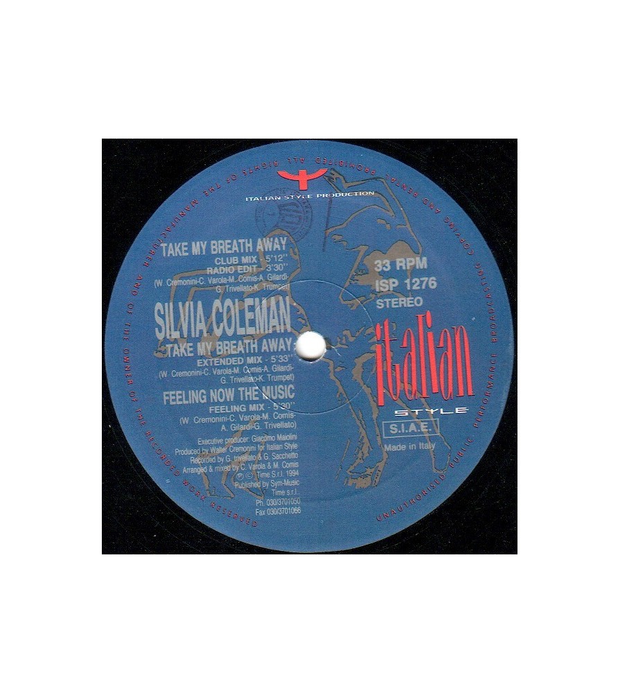 Silvia Coleman ‎– Take My Breath Away 
