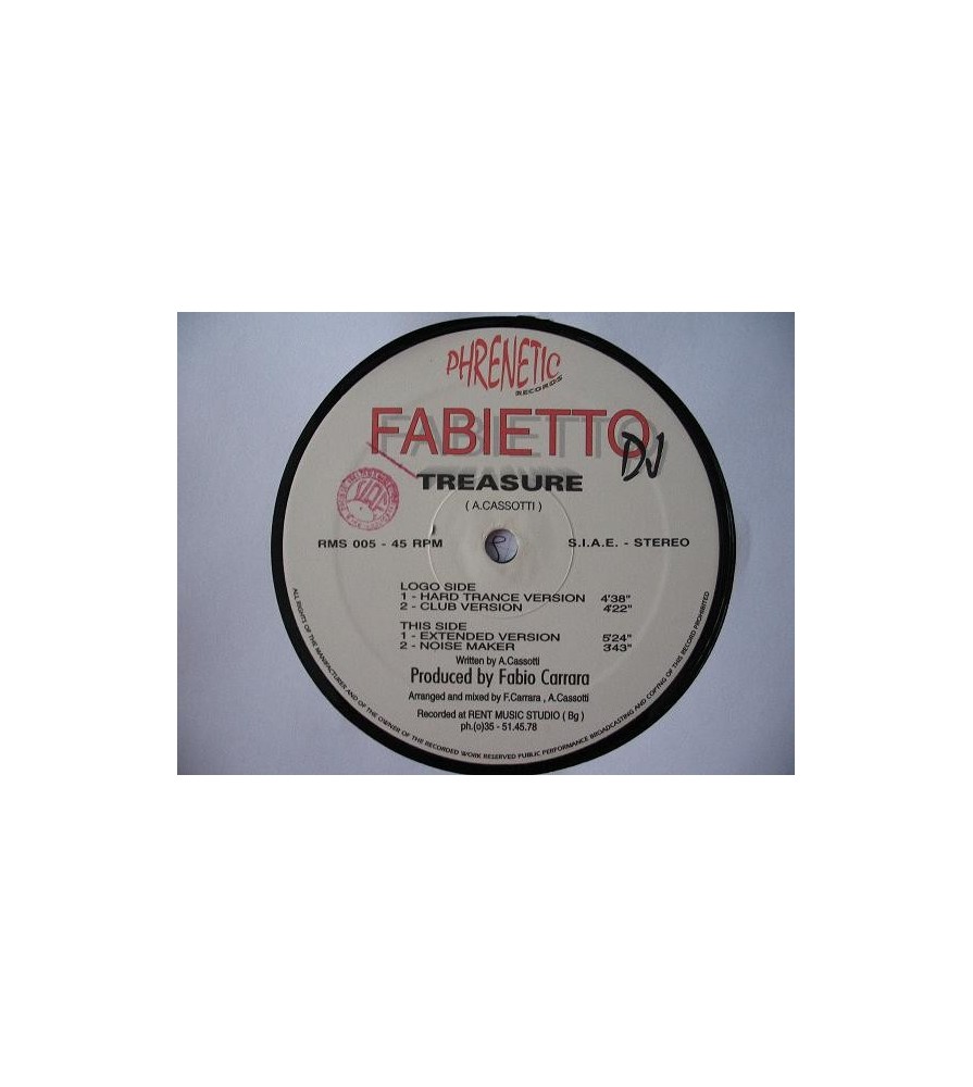 Fabietto DJ - Treasure(OTRA JOYA REMEMBER¡¡ NUEVO/IMPORTACIÓN/COPIA ÚNICA¡¡ BUSCADISIMO¡)