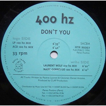 400 Hz – Don't You 400 Hz – Don't You