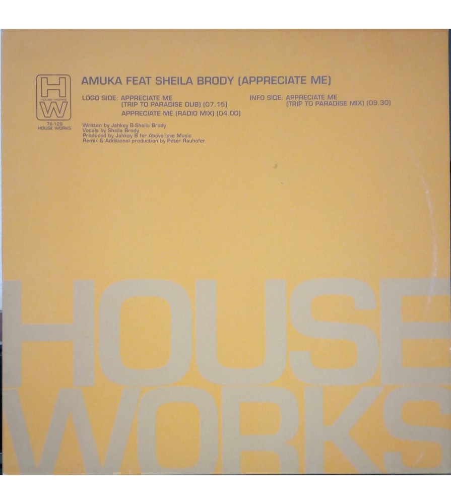 Amuka ‎– Appreciate Me (HOUSE WORKS)