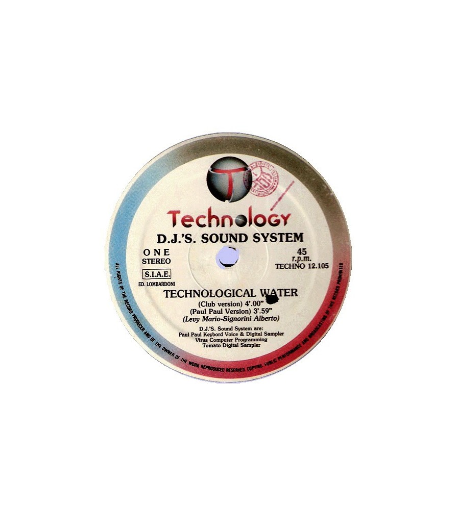 DJ's Sound System ‎– Technological Water 